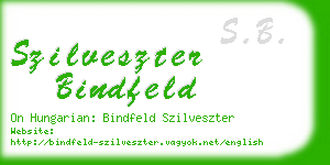 szilveszter bindfeld business card